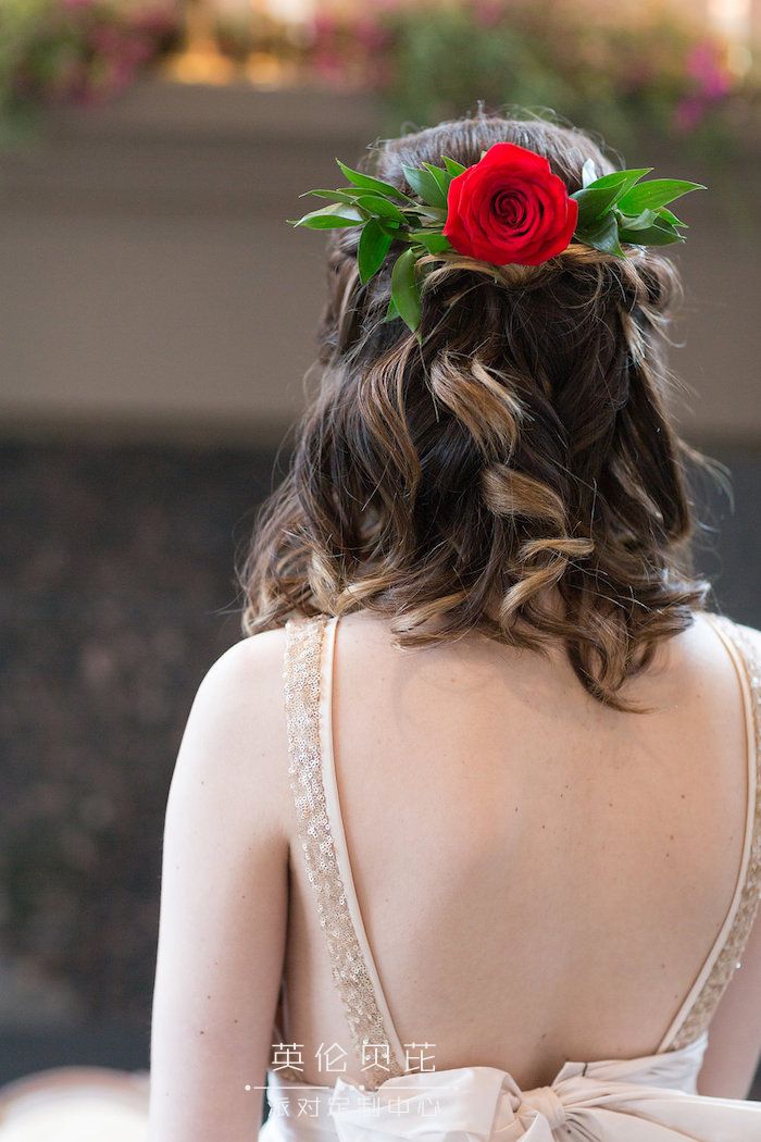 Enchanted Rose hairstyle from a Beauty and the Beast Inspired Wedding on Kara