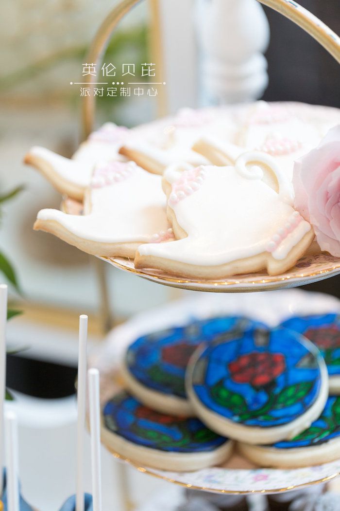 Tea Kettle Cookies from a Beauty and the Beast Inspired Wedding on Kara