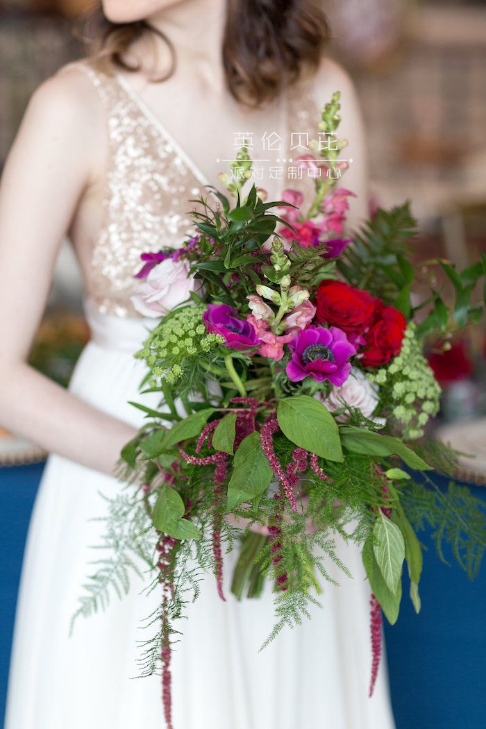 Wildflower bouquet from a Beauty and the Beast Inspired Wedding on Kara