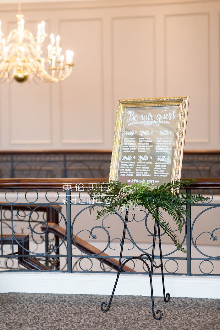 Seating chart from a Beauty and the Beast Inspired Wedding on Kara