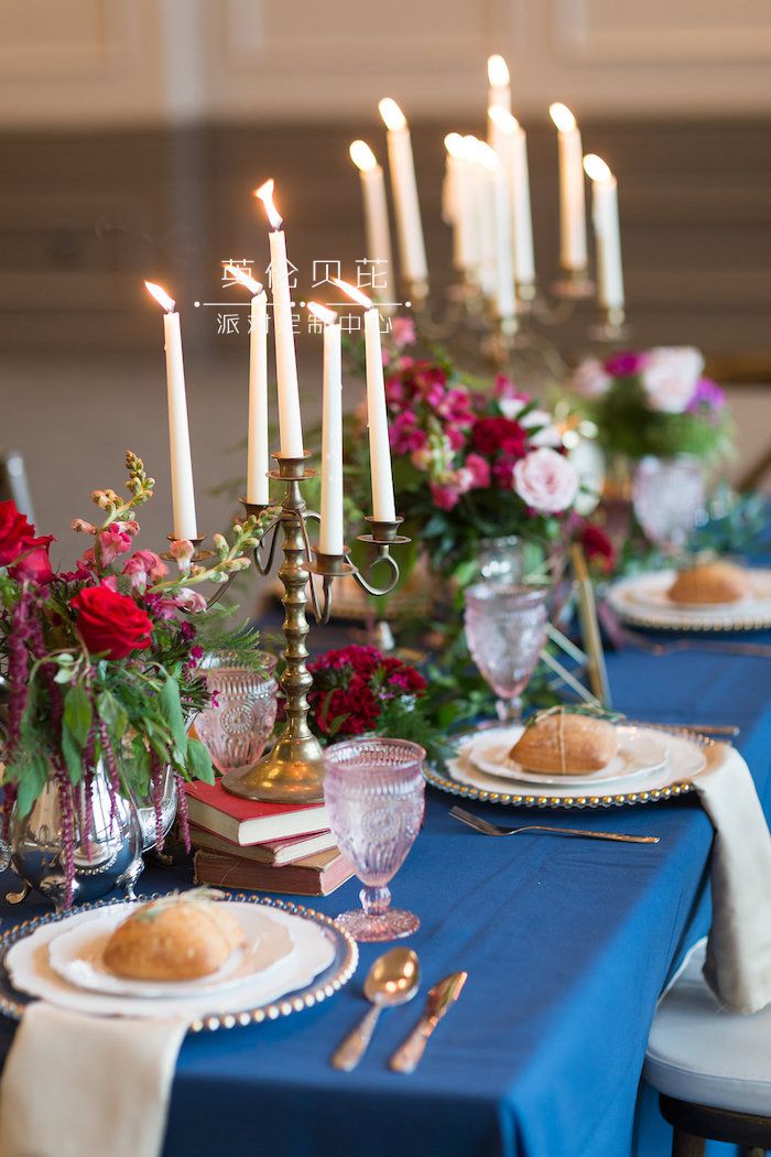 Guest tablescape from a Beauty and the Beast Inspired Wedding on Kara
