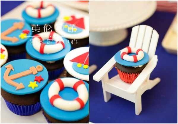 Nautical Themed Cupcakes